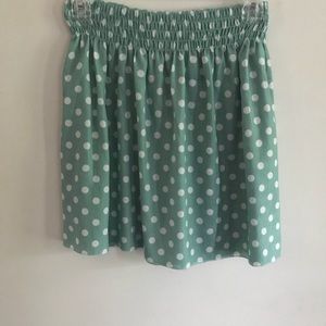 Mint polka dot skirt